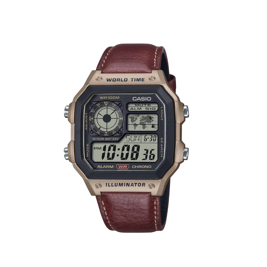 CASIO AE1200WHL-5A Digital World Time Men's Watch