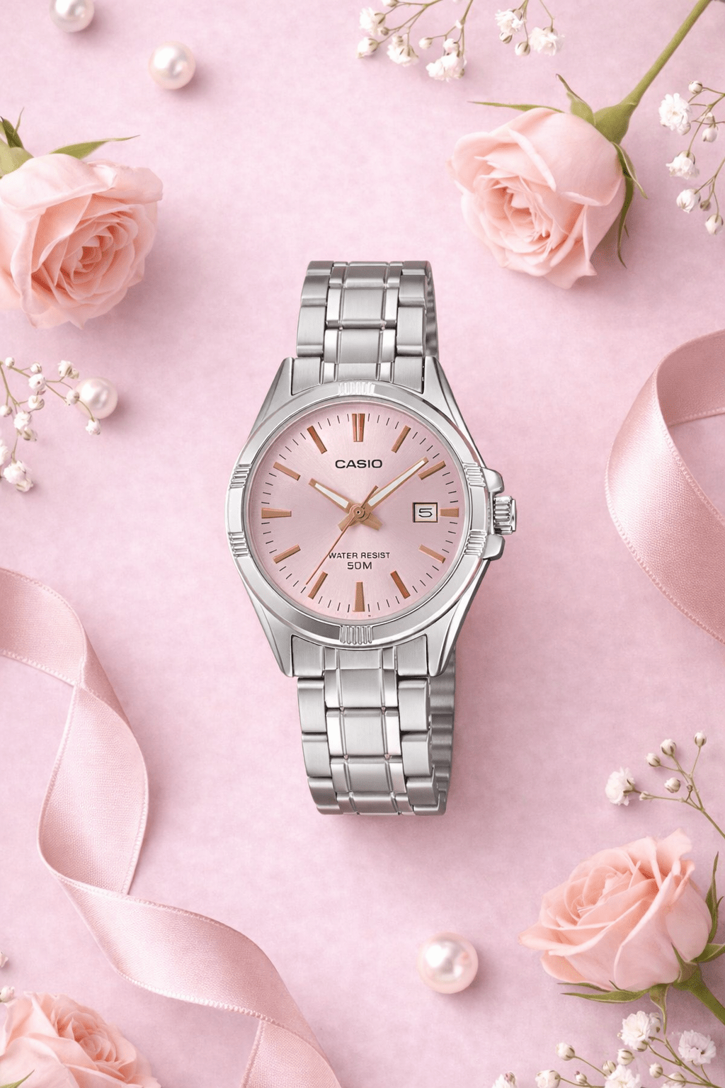 CASIO LTP1308D-4A PINK LADIES WATCH