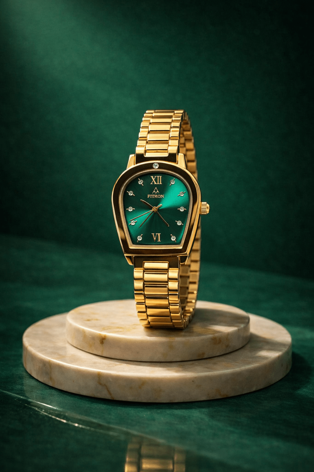 FITRON 6072 GREEN DIAL LADIES WATCH