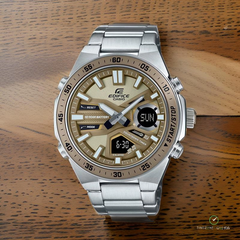 CASIO EDIFICE EFV-C110D-5A MEN'S DIGITAL ANALOG STAINLESS STEEL WATCH - Image 2