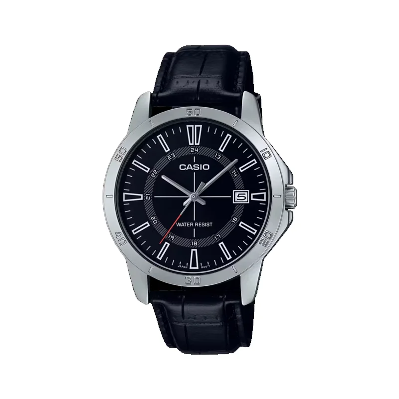 CASIO MTP-V004L-1C ORIGINAL MEN'S ANALOG LEATHER WATCH