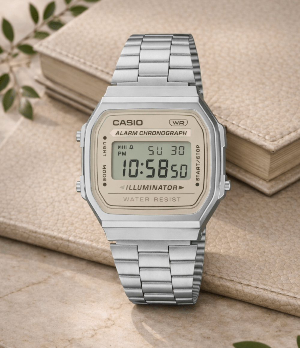 CASIO A168WA-8A CREAM DIAL