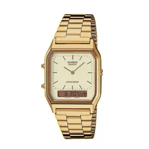 CASIO AQ-230GA-9D VINTAGE GOLDEN DIGITAL & ANALOG WATCH
