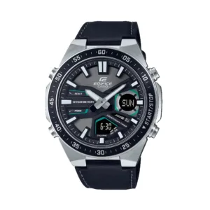 CASIO EDIFICE-EFVC110L-1A DIGITAL ANALOG LEATHER WATCH